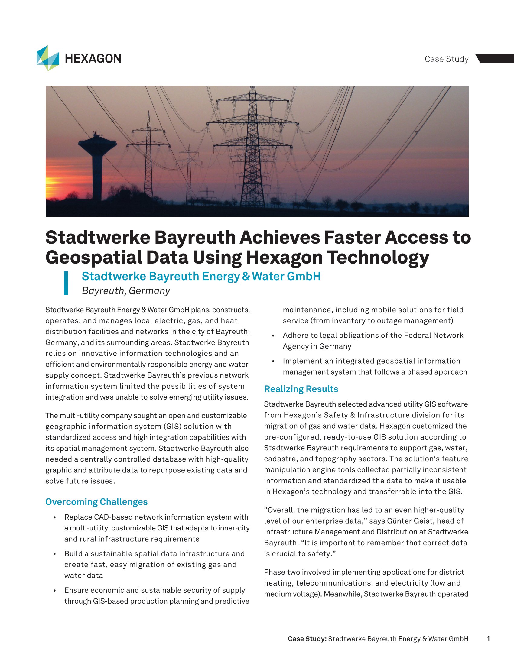 Stadtwerke Bayreuth using Hexagon Technology