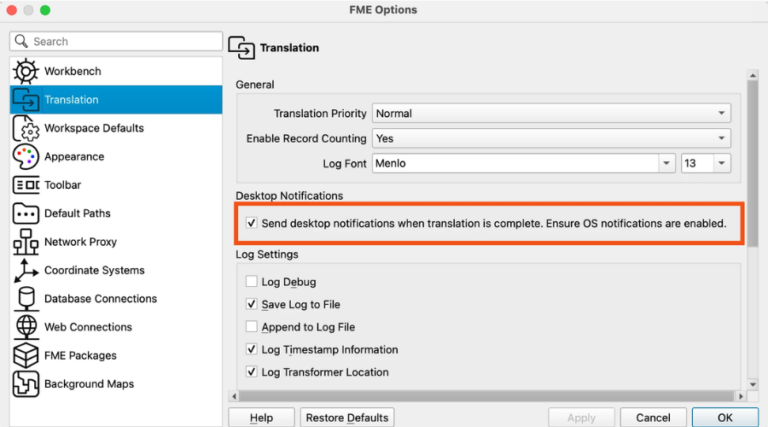 FME 2026.1 Notifications